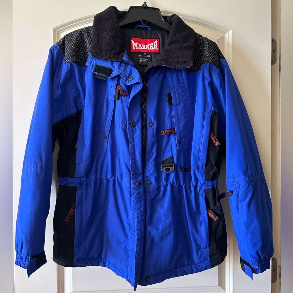 Marker Blue Ski Jacket Winter Coat Insulated Packable Hood Vented
